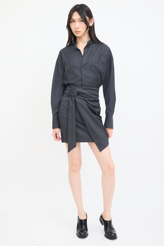 Isabel Marant Étoile Dark Grey Wool Nolla Twist Dress