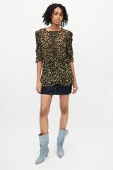 Isabel Marant Étoile Green & Black Ruched Top