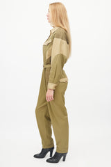 Isabel Marant Étoile Green Cargo Belted Jumpsuit