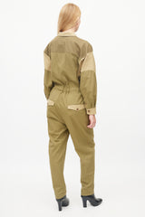 Isabel Marant Étoile Green Cargo Belted Jumpsuit