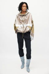 Isabel Marant Étoile Green & Gold Metallic Hooded Jacket