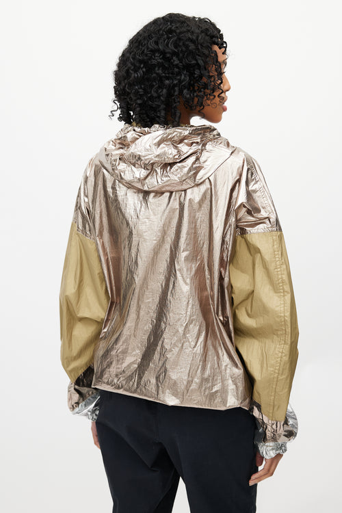 Isabel Marant Étoile Green & Gold Metallic Hooded Jacket