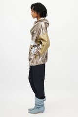 Isabel Marant Étoile Green & Gold Metallic Hooded Jacket
