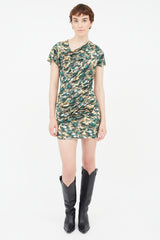Isabel Marant Étoile Green & Multi Floral Ruched Dress