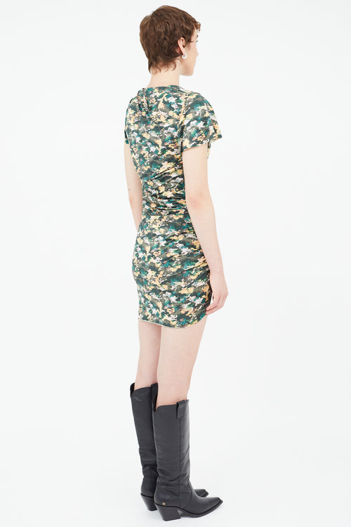 Isabel Marant Étoile Green & Multi Floral Ruched Dress