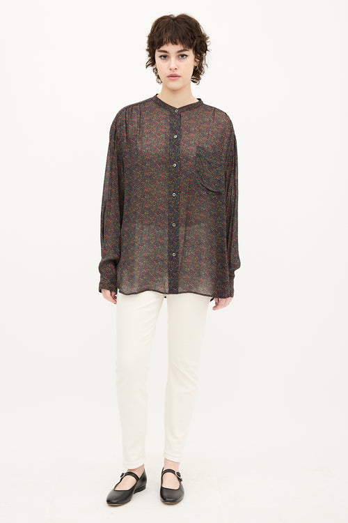 Isabel Marant Étoile Green & Multi Speckle Print Shirt