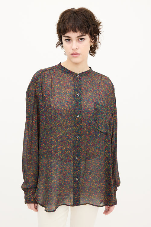 Isabel Marant Étoile Green & Multi Speckle Print Shirt