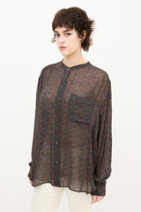 Isabel Marant Étoile Green & Multi Speckle Print Shirt
