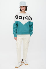 Isabel Marant Étoile Green & Multicolour Logo Sweatshirt
