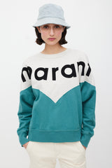 Isabel Marant Étoile Green & Multicolour Logo Sweatshirt