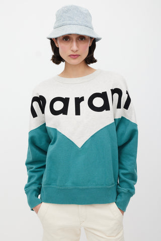 Isabel Marant Étoile Green & Multicolour Logo Sweatshirt