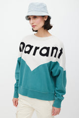 Isabel Marant Étoile Green & Multicolour Logo Sweatshirt