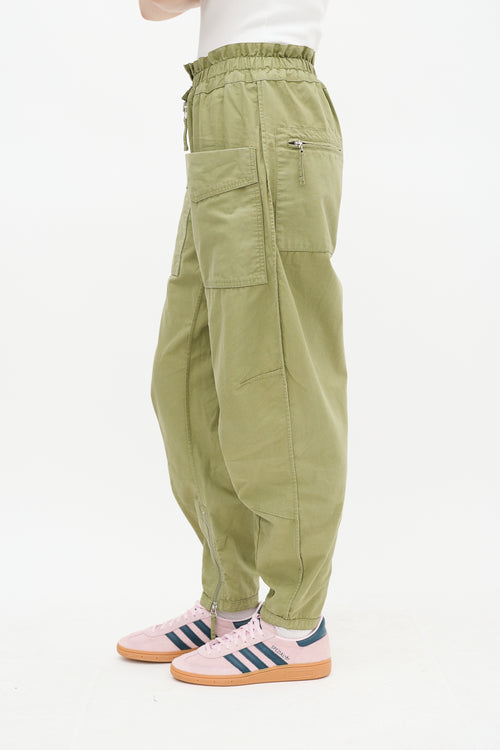 Isabel Marant Etoile Green Tapered Cargo Trouser