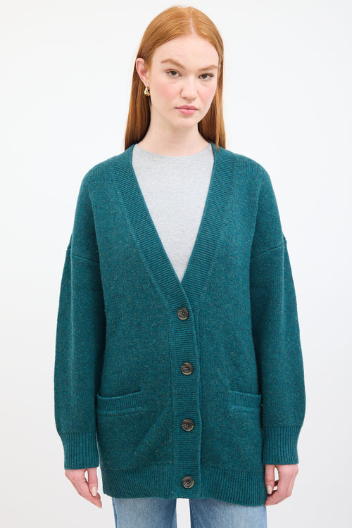 Isabel Marant Étoile Teal Wool Knit Leane Cardigan