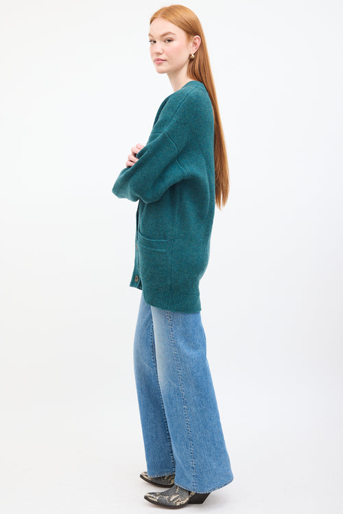 Isabel Marant Étoile Teal Wool Knit Leane Cardigan