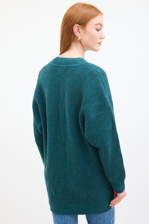 Isabel Marant Étoile Teal Wool Knit Leane Cardigan