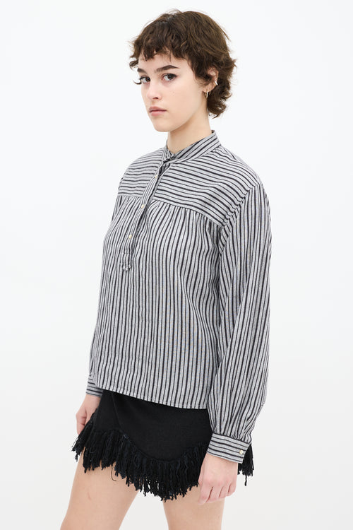 Isabel Marant Etoile Grey & Black Striped Top