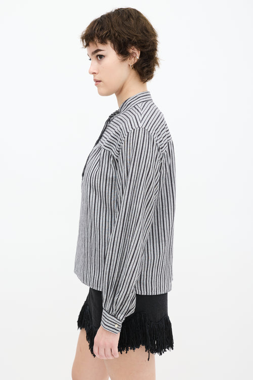 Isabel Marant Etoile Grey & Black Striped Top