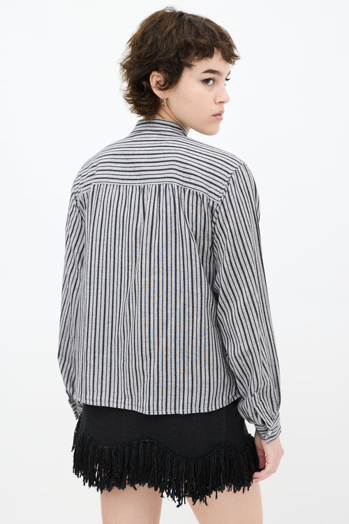 Isabel Marant Etoile Grey & Black Striped Top