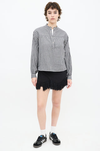 Isabel Marant Etoile Grey & Black Striped Top