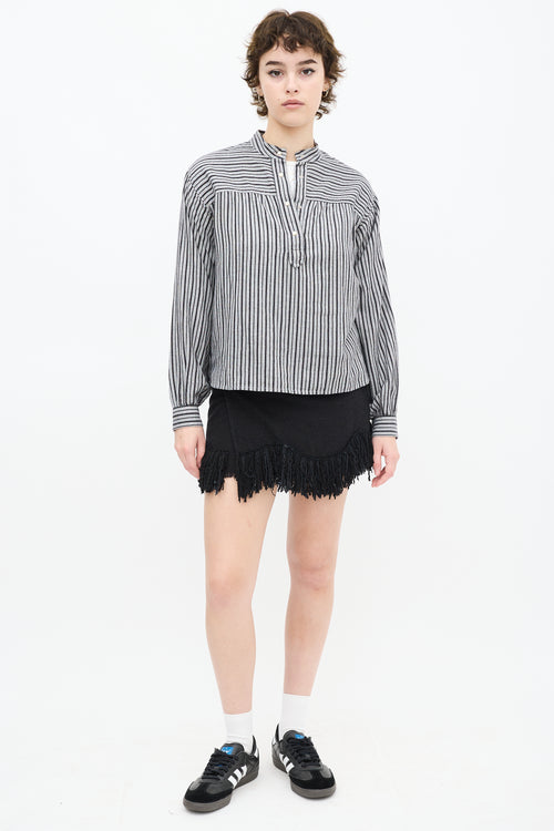 Isabel Marant Etoile Grey & Black Striped Top