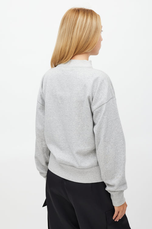 Isabel Marant Étoile Grey & Fuchsia Logo Moby Sweater