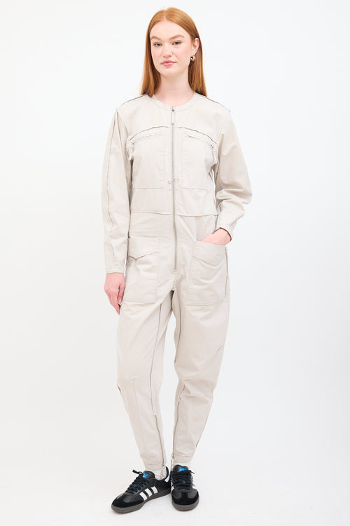 Isabel Marant Étoile Grey Leiko Zip Utility Jumpsuit