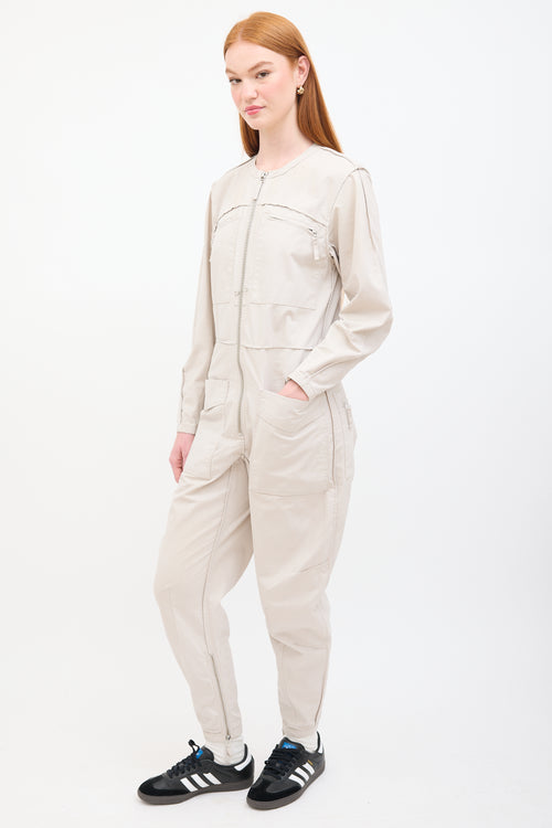 Isabel Marant Étoile Grey Leiko Zip Utility Jumpsuit