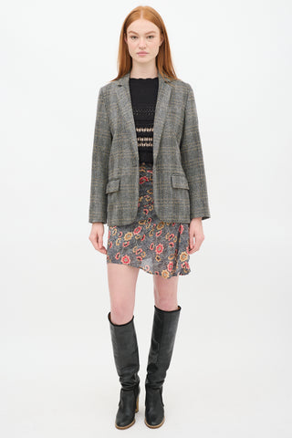 Isabel Marant Étoile Grey & Multi Herringbone Charly Blazer