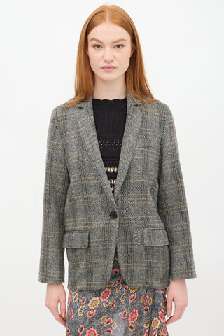 Isabel Marant Étoile Grey & Multi Herringbone Charly Blazer