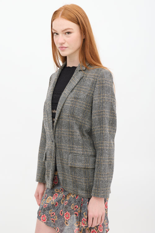 Isabel Marant Étoile Grey & Multi Herringbone Charly Blazer