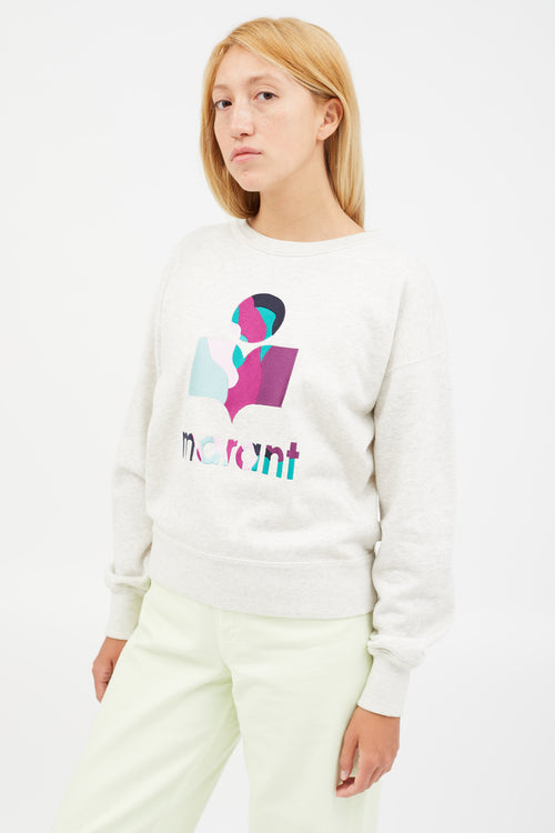 Isabel Marant Étoile Grey & Multicolour Mobyli Logo Sweatshirt