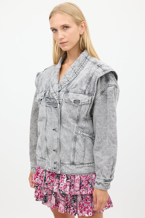 Isabel Marant Étoile Grey Washed Denim Jacket