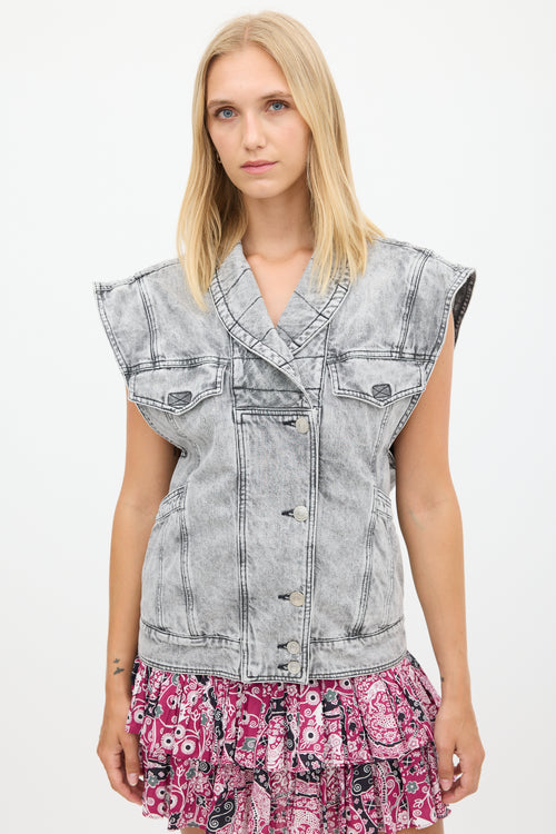 Isabel Marant Étoile Grey Washed Denim Jacket