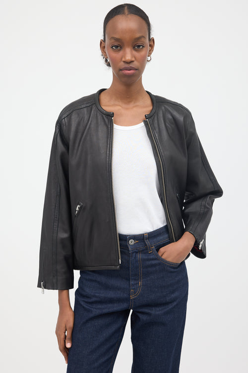 Isabel Marant Étoile Leather Collarless Jacket