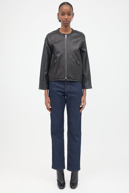 Isabel Marant Étoile Leather Collarless Jacket