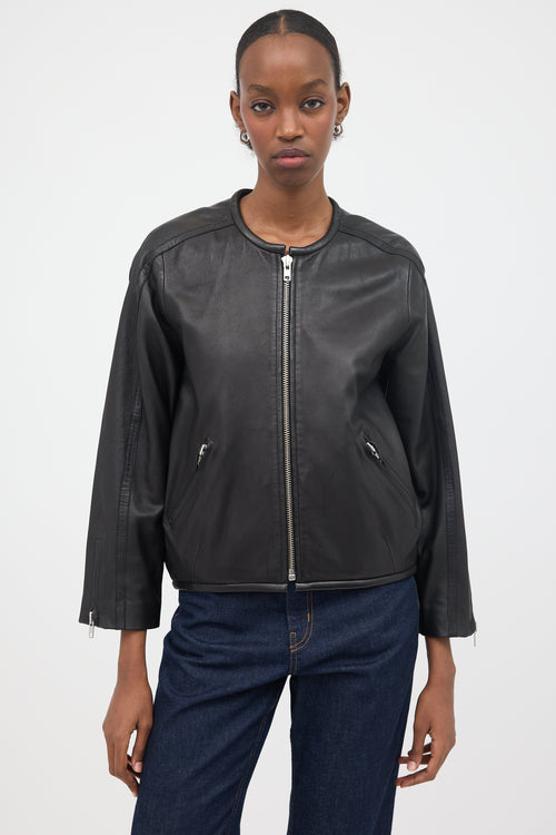 Isabel Marant Étoile Leather Collarless Jacket