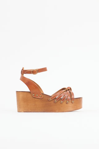 Isabel Marant Étoile Leather Zia Wedge Sandal