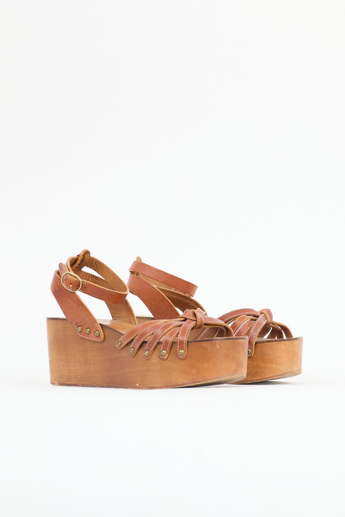 Isabel Marant Étoile Leather Zia Wedge Sandal