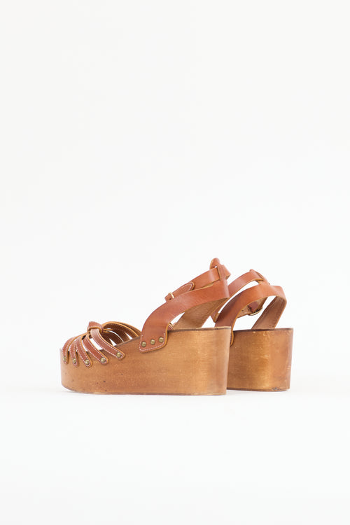 Isabel Marant Étoile Leather Zia Wedge Sandal