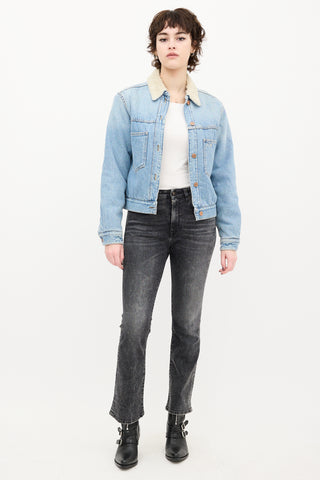 Isabel Marant Étoile Light Wash Denim & Sherpa Jacket