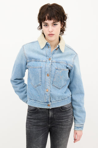 Isabel Marant Étoile Light Wash Denim & Sherpa Jacket