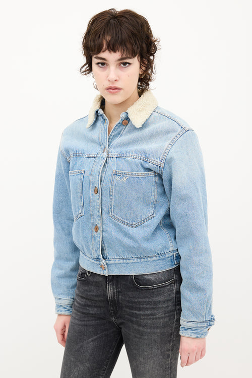 Isabel Marant Étoile Light Wash Denim & Sherpa Jacket