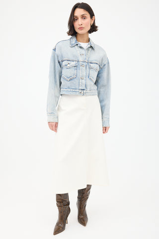 Isabel Marant Étoile Light Wash Tadia Cropped Denim Jacket