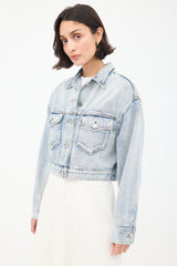 Isabel Marant Étoile Light Wash Tadia Cropped Denim Jacket