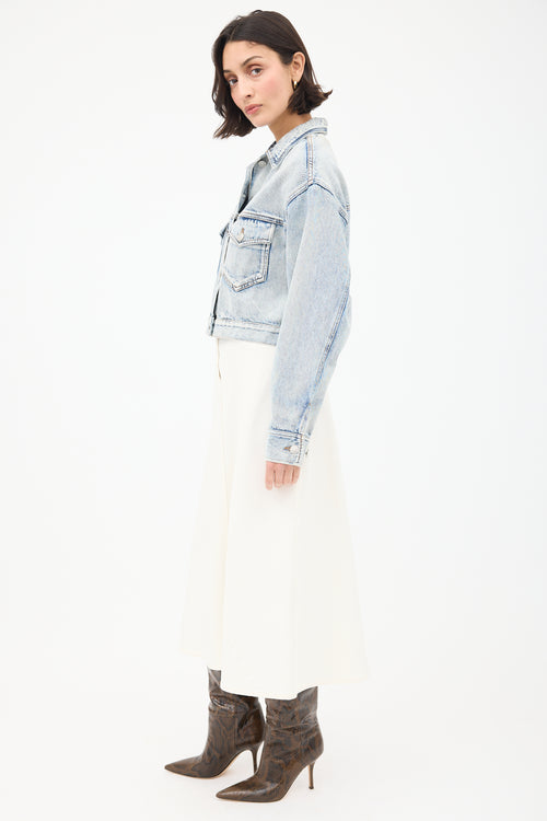 Isabel Marant Étoile Light Wash Tadia Cropped Denim Jacket