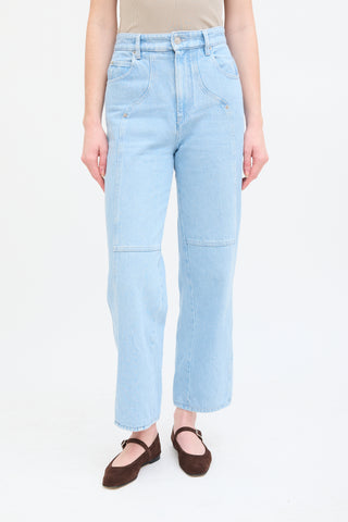 Isabel Marant Étoile Light Wash Valeria Panelled Straight Leg Jeans