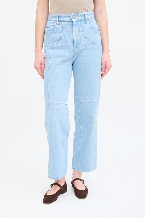 Isabel Marant Étoile Light Wash Valeria Panelled Straight Leg Jeans