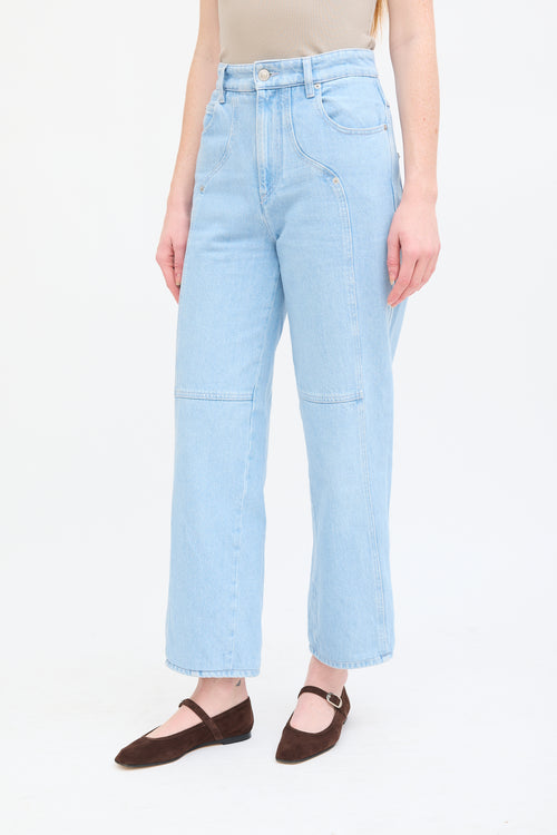 Isabel Marant Étoile Light Wash Valeria Panelled Straight Leg Jeans