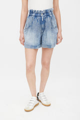Isabel Marant Étoile Light Wash Wide Leg Denim Short